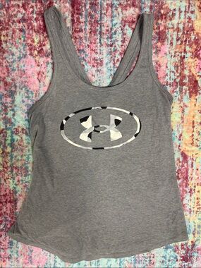 Under Armour Gray Racerback Tank with Camo Logo